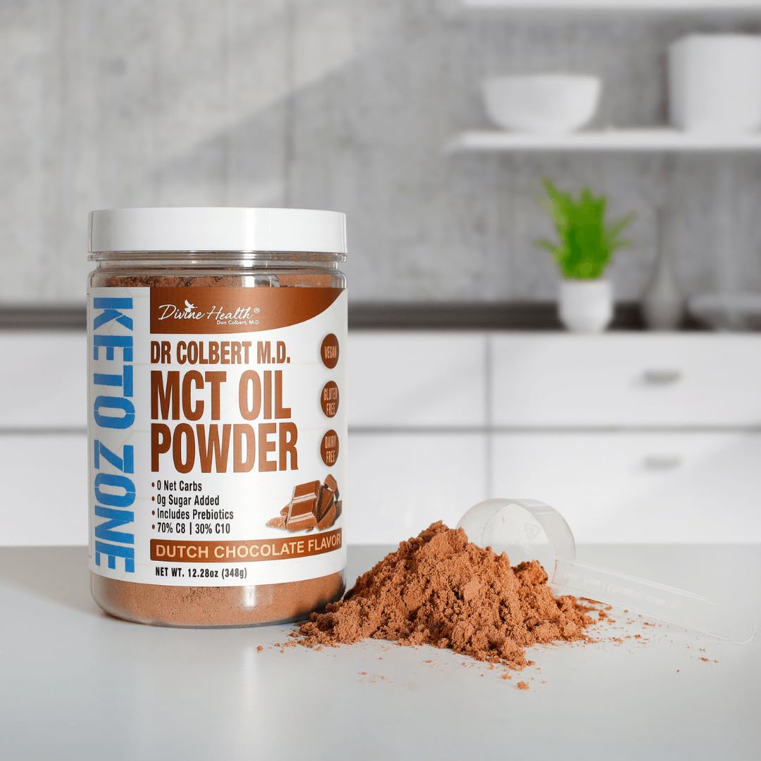 Divine Health MCT Oil Powder 349g back view packaging