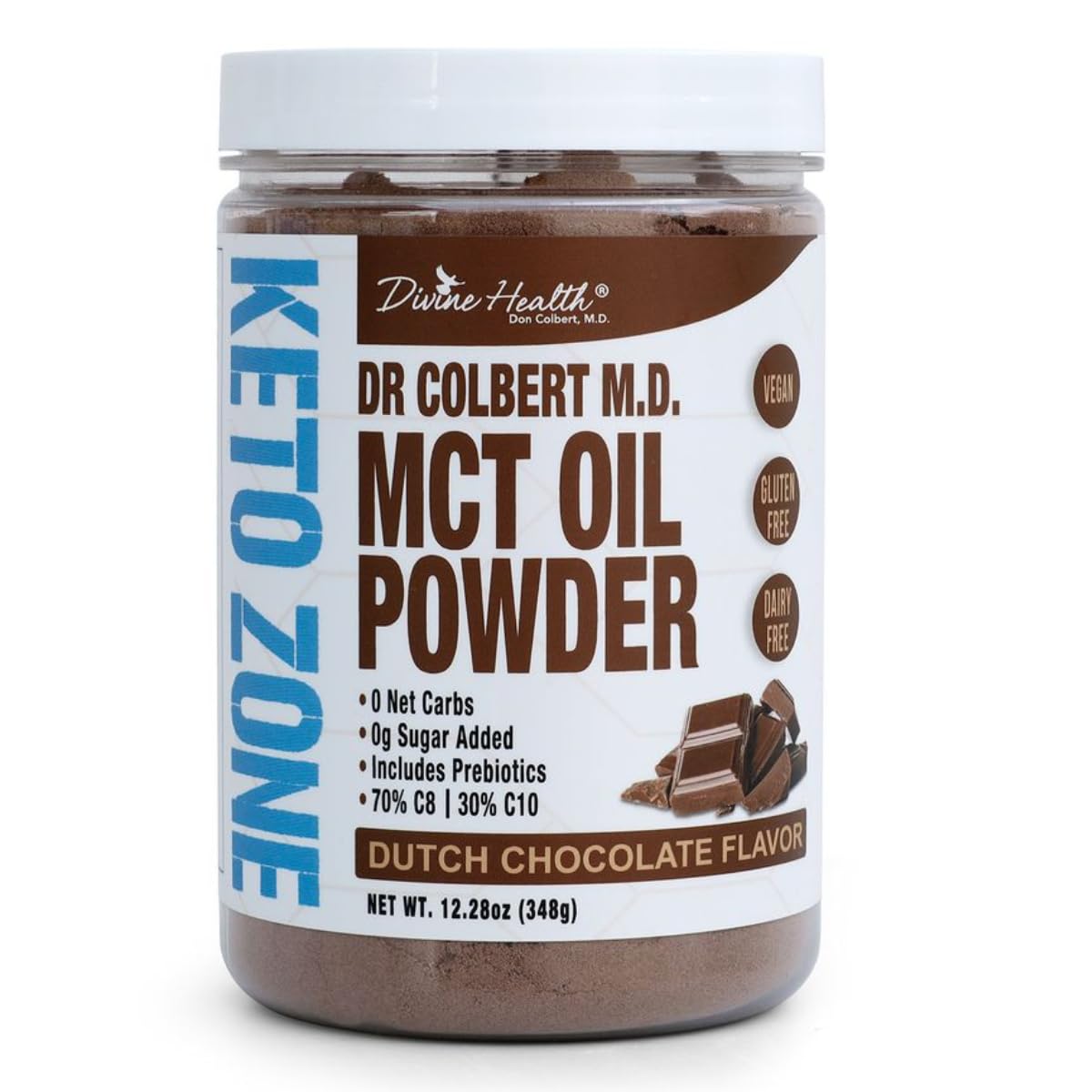 Divine Health MCT Oil Powder 349g front view packaging