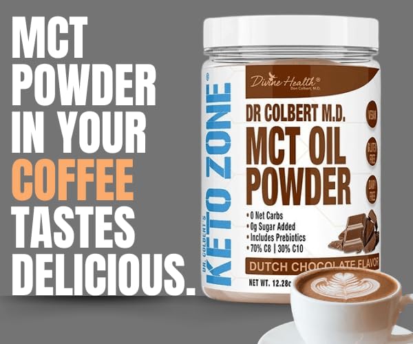 Divine Health MCT Oil Powder mixed in smoothie