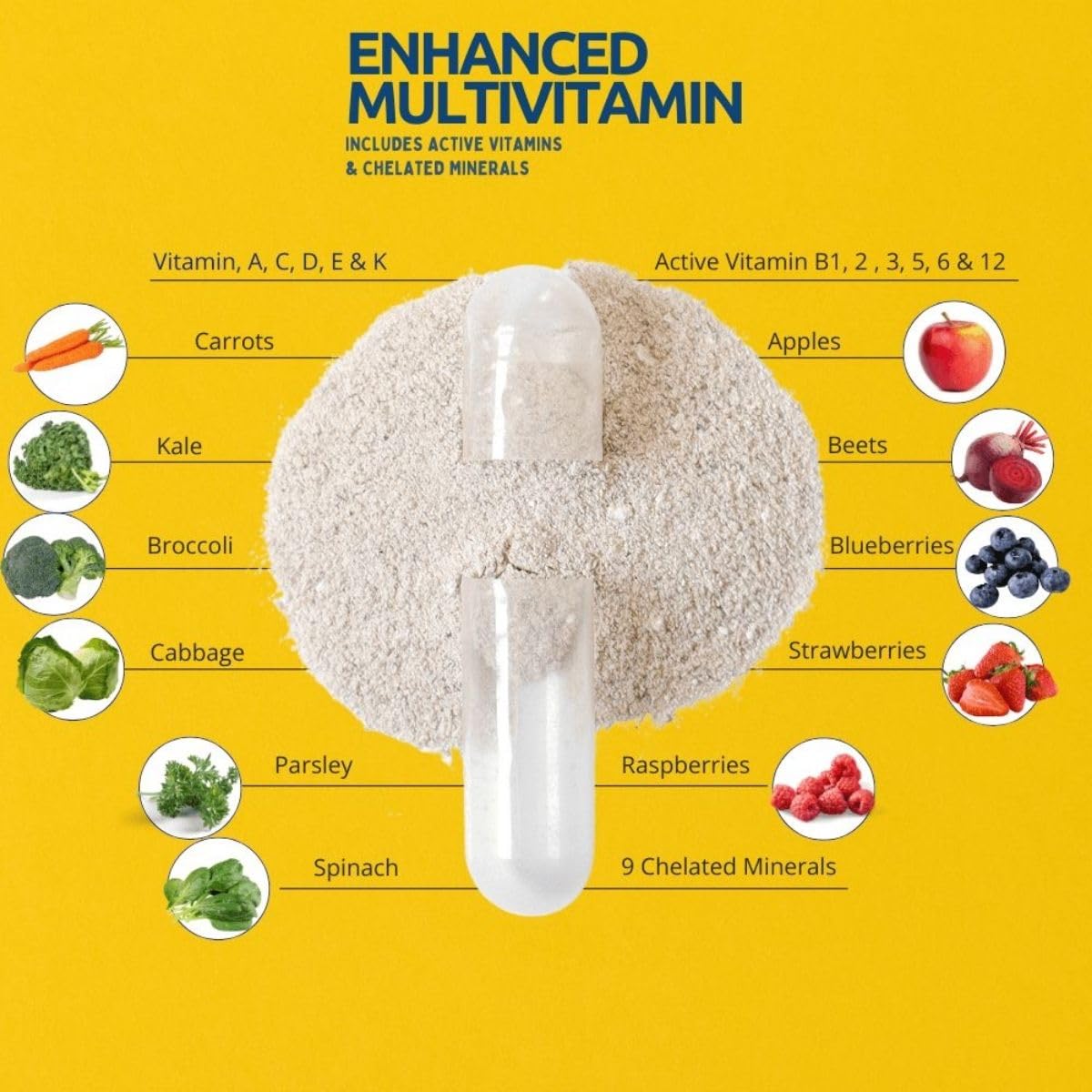 Divine Health Whole Food Multivitamin 100g packaging on a wooden table