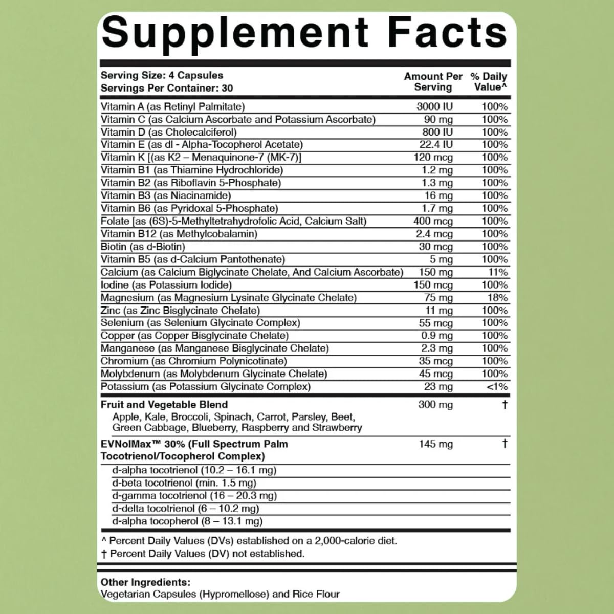 Divine Health Whole Food Multivitamin 100g side view