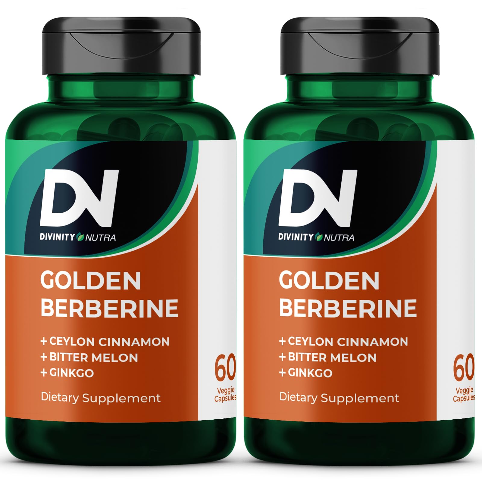 Divinity Nutra Berberine Vegetarian Capsules front view