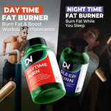 Divinity Nutra DN Daytime Fat Burner displayed on a wooden table