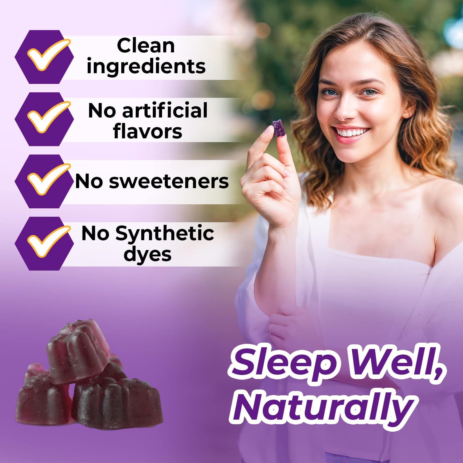 Divinity Nutra DN Sleep Gummies close-up of gummies