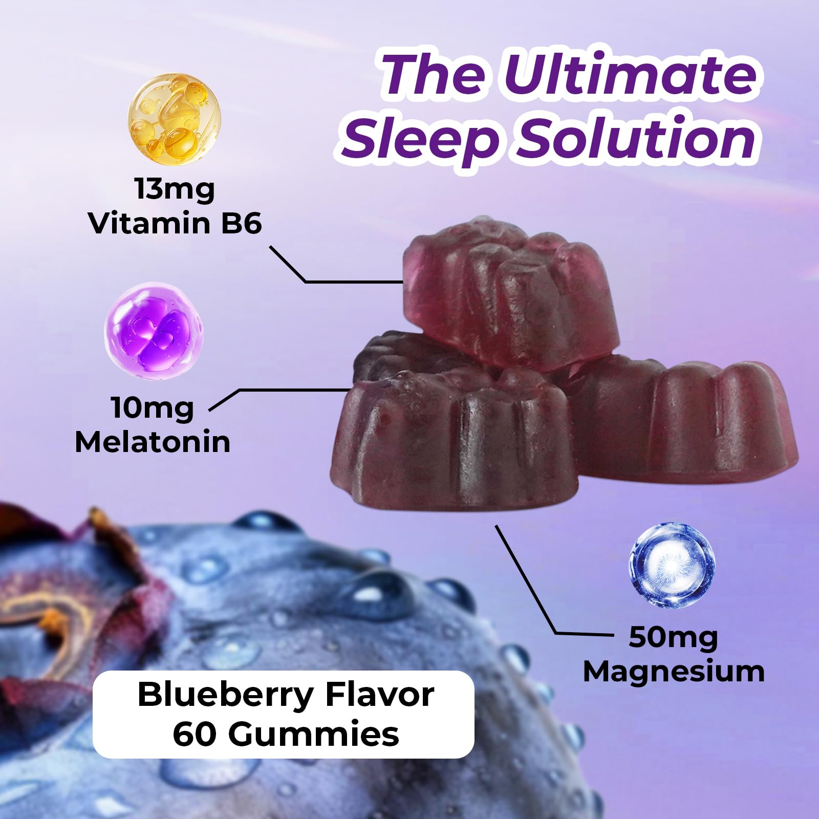 Divinity Nutra DN Sleep Gummies showing blueberry flavour