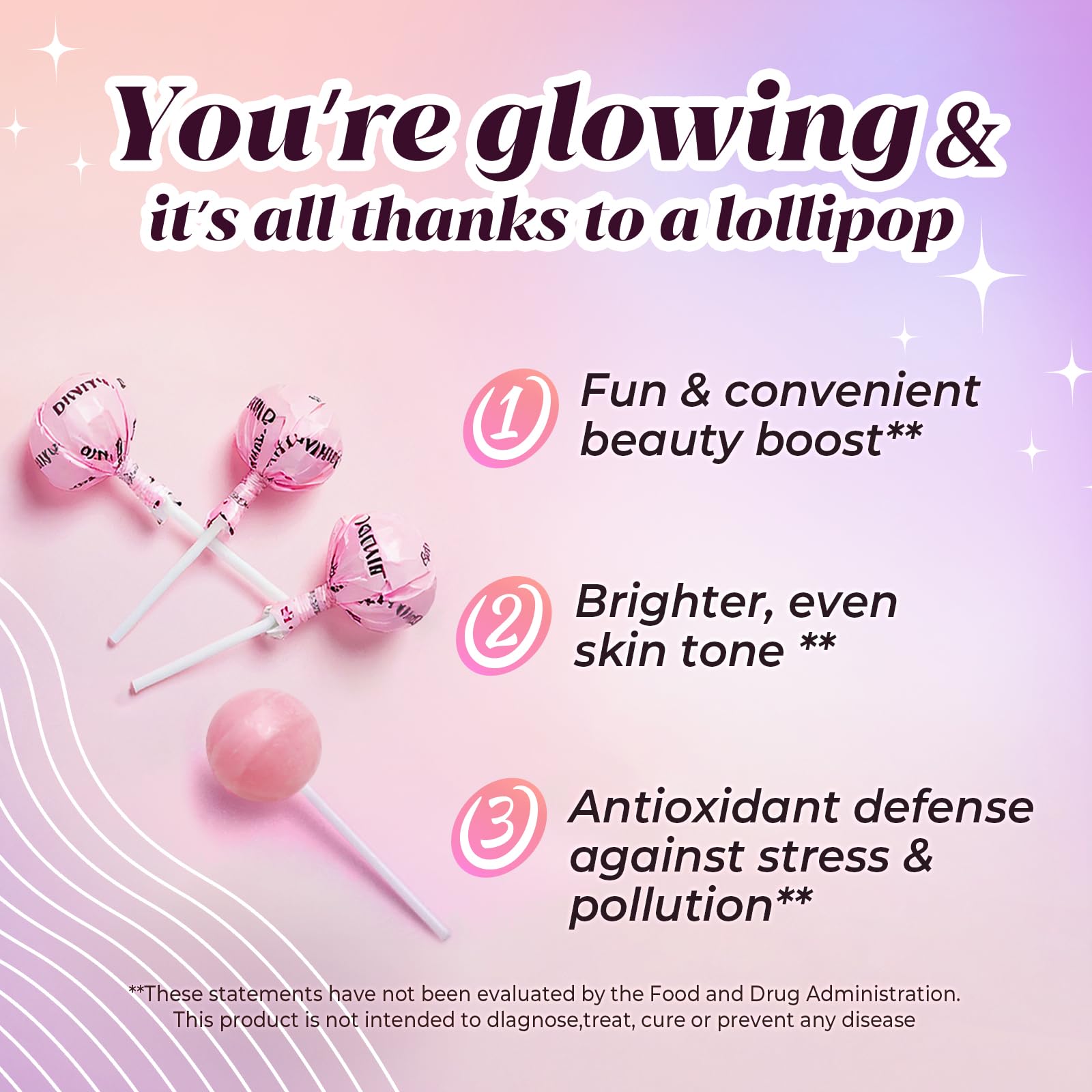 Divinity Nutra L-Glutathione Vitamin C Lollipops strawberry flavour