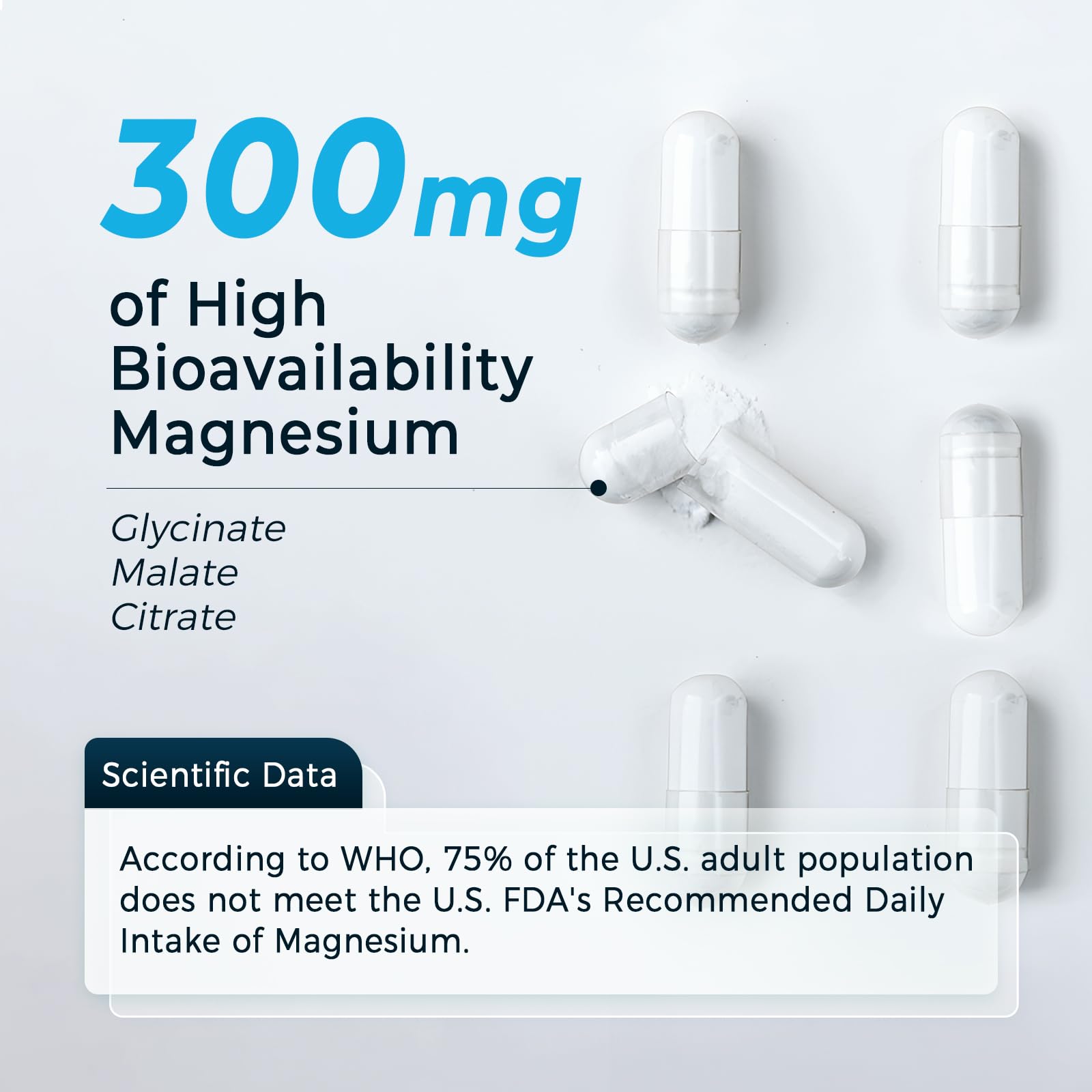 Divinity Nutra Magnesium Ultra Absorb 300mg back view with ingredients