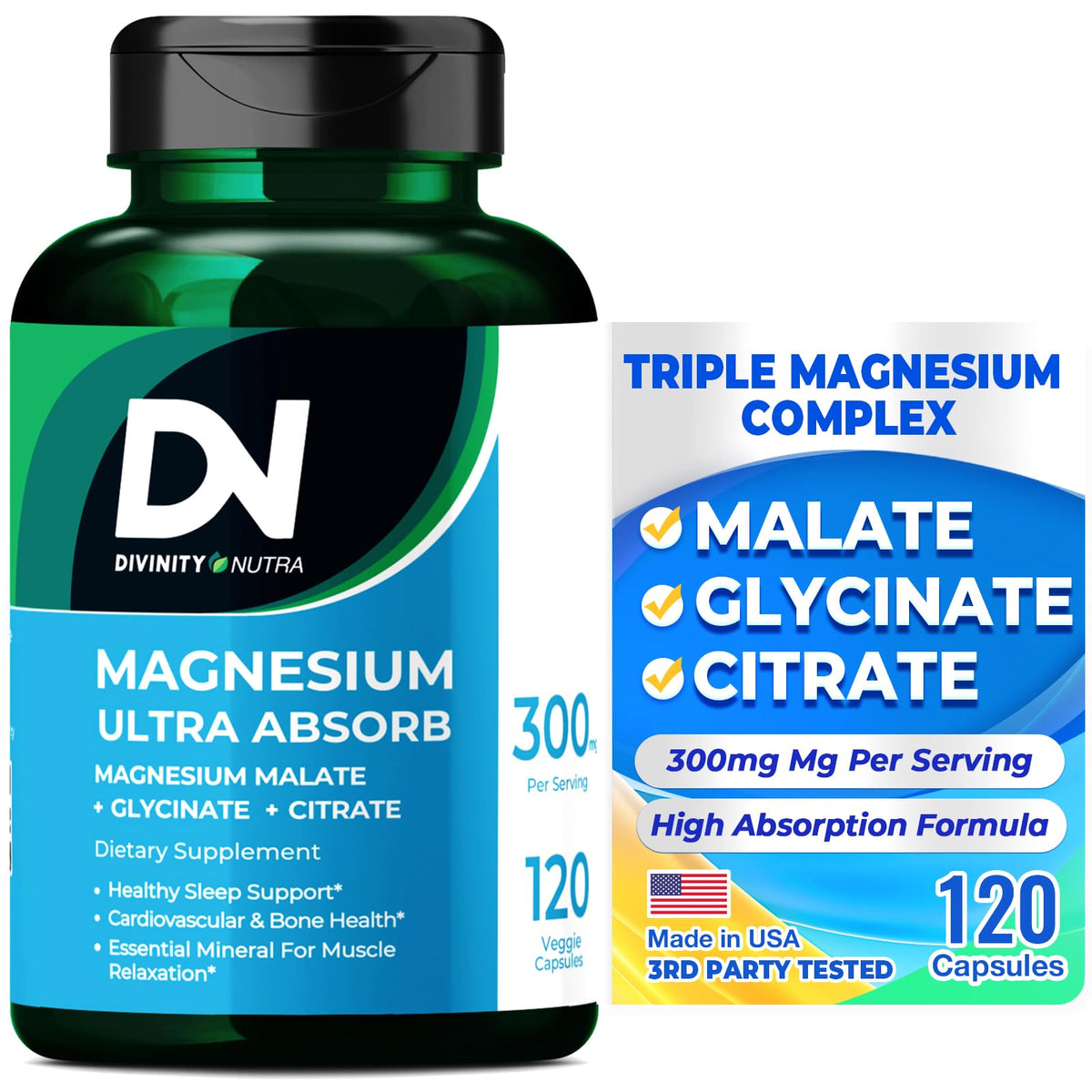 Divinity Nutra Magnesium Ultra Absorb 300mg front view