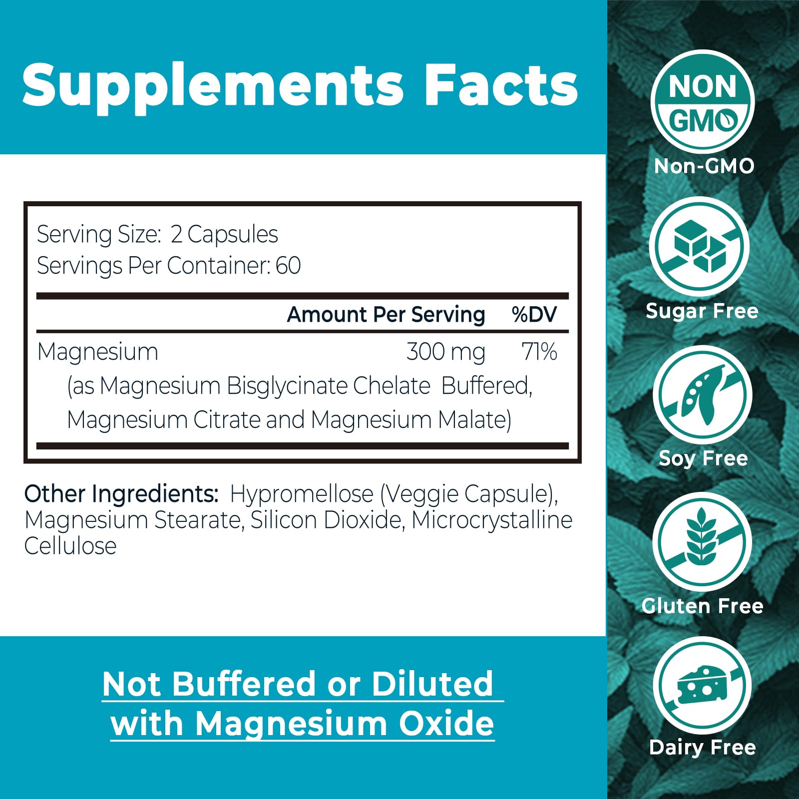 Divinity Nutra Magnesium Ultra Absorb 300mg side view