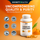 Divinity Nutra Turmeric Curcumin 1400mg supplement bottle side view