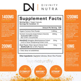 Divinity Nutra Turmeric Curcumin 1400mg supplement capsules close-up