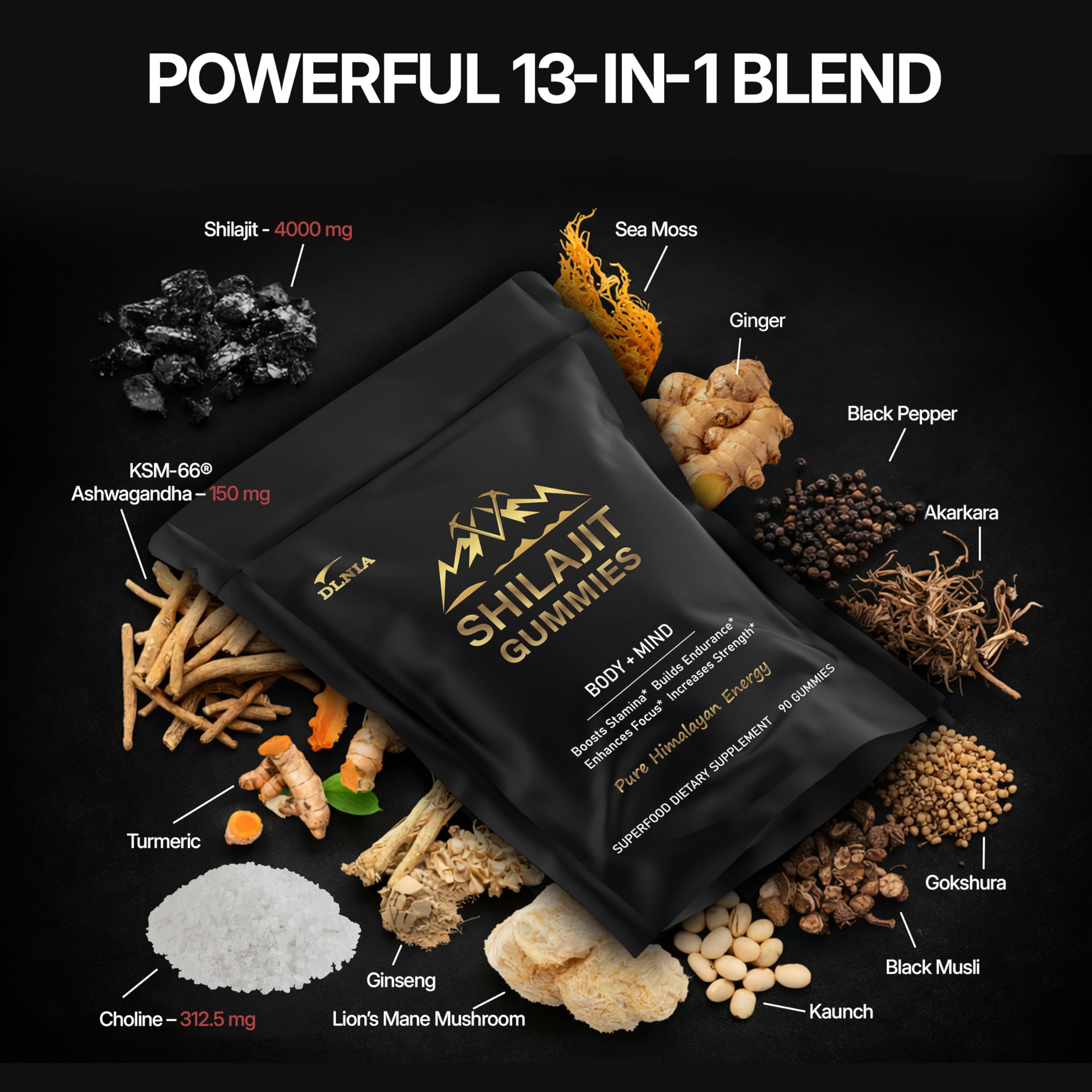 DLNIA 13-in-1 Trace Minerals Gummies packaging