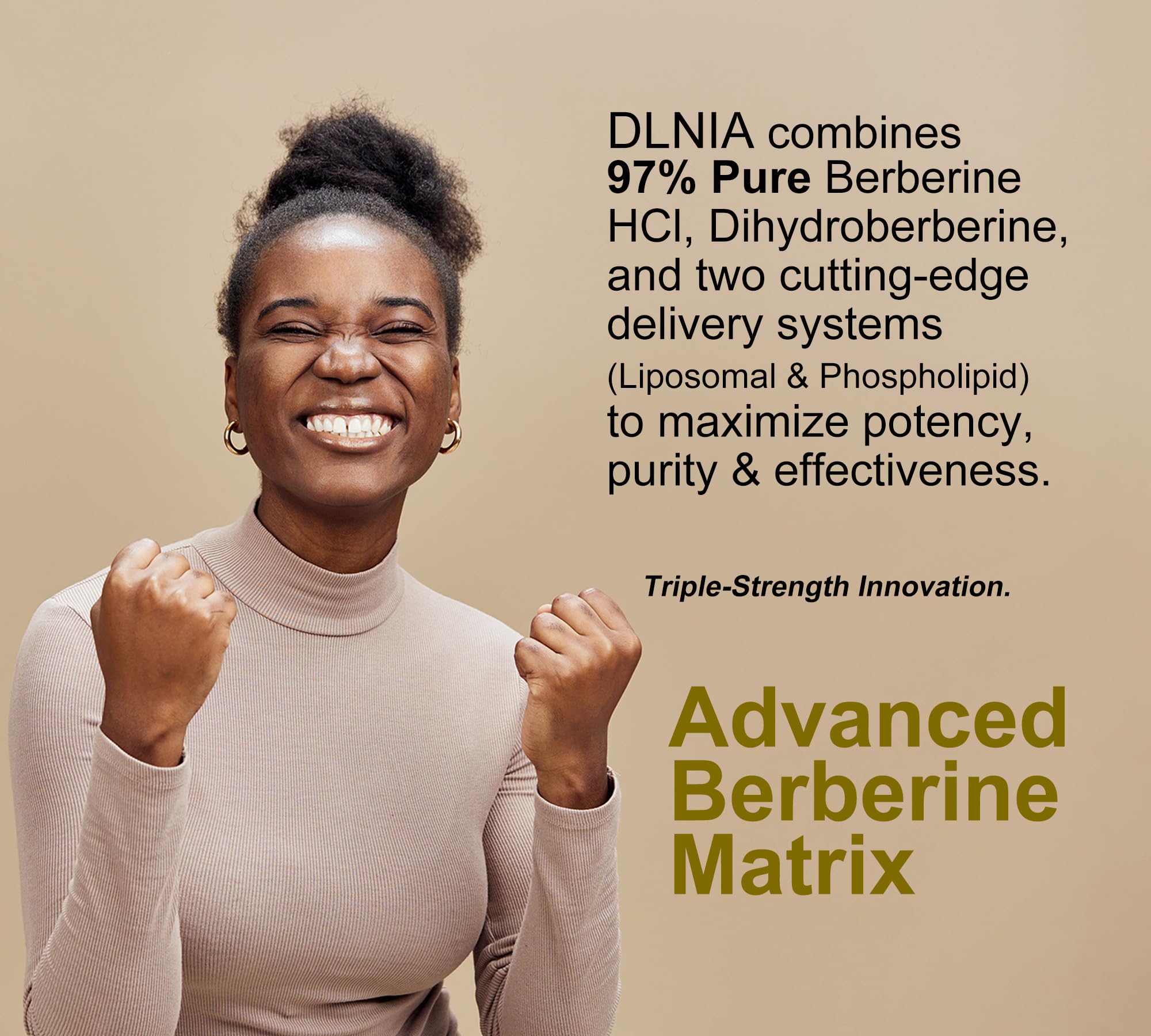 DLNIA Liposomal Berberine Supplement 68g capsules close-up