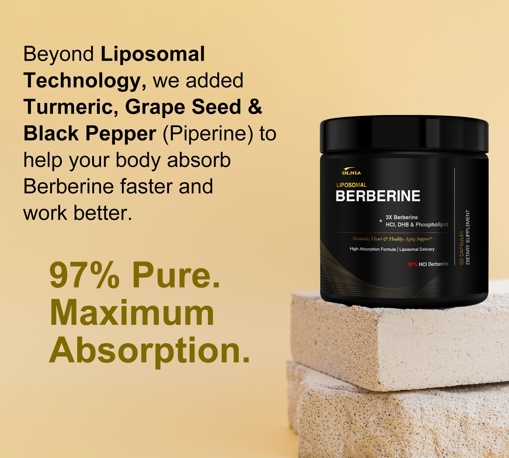 DLNIA Liposomal Berberine Supplement 68g lifestyle scene