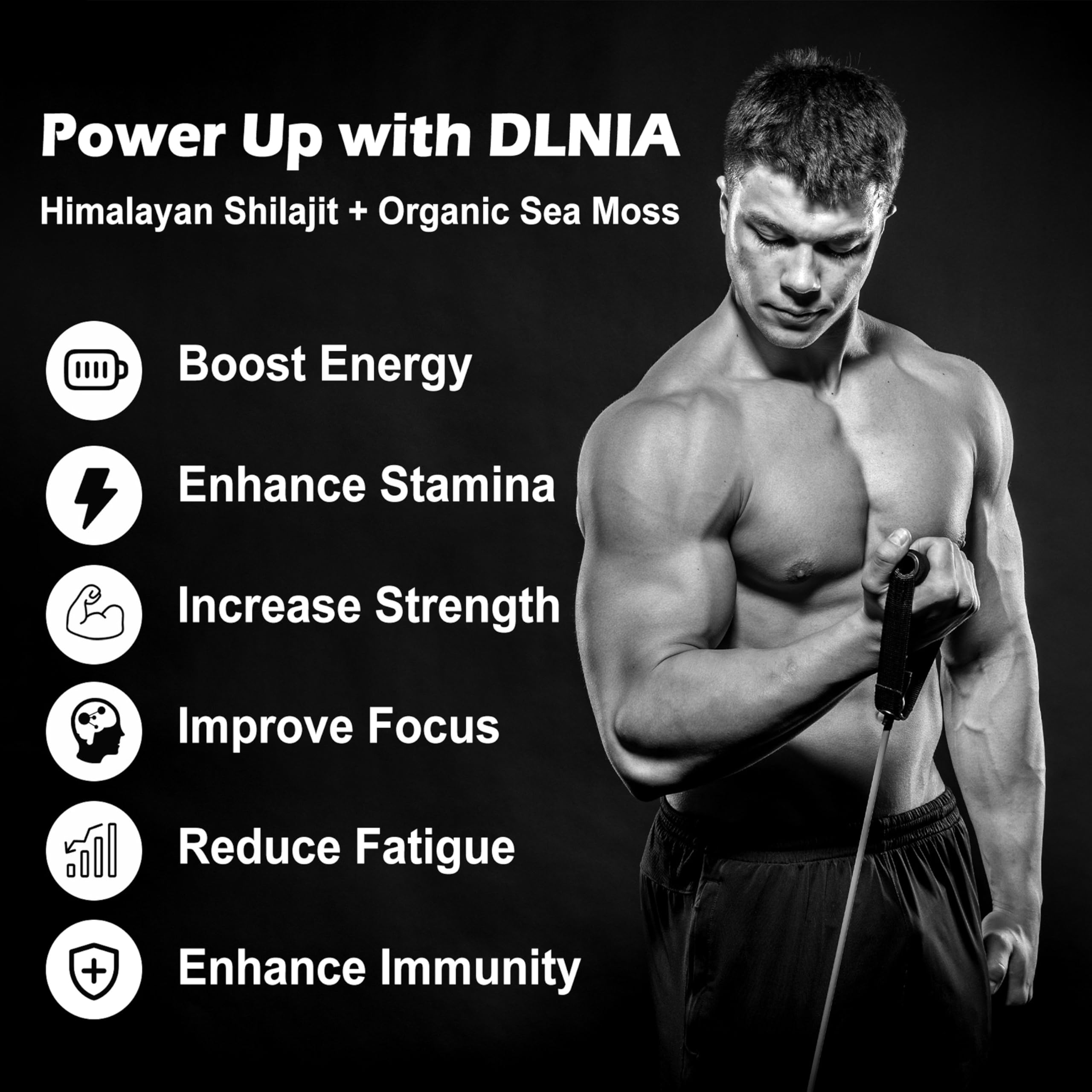 DLNIA Sea Moss capsules close-up