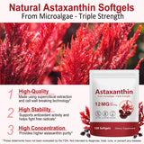DLOMFVFQ Astaxanthin Softgels 12mg softgels close-up