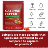 DLOMFVFQ Cayenne Pepper Softgels back view with ingredient list
