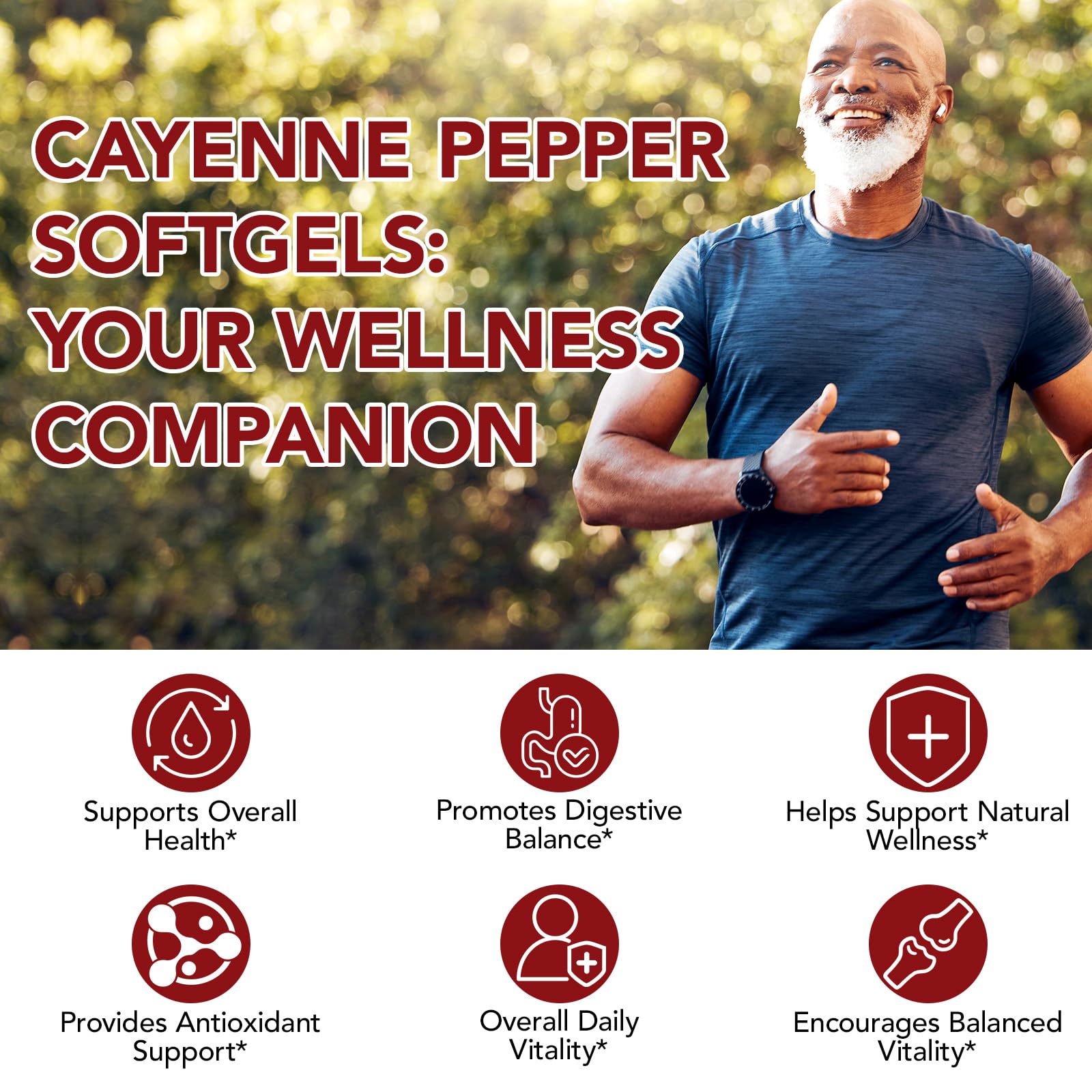 DLOMFVFQ Cayenne Pepper Softgels with nutritional information