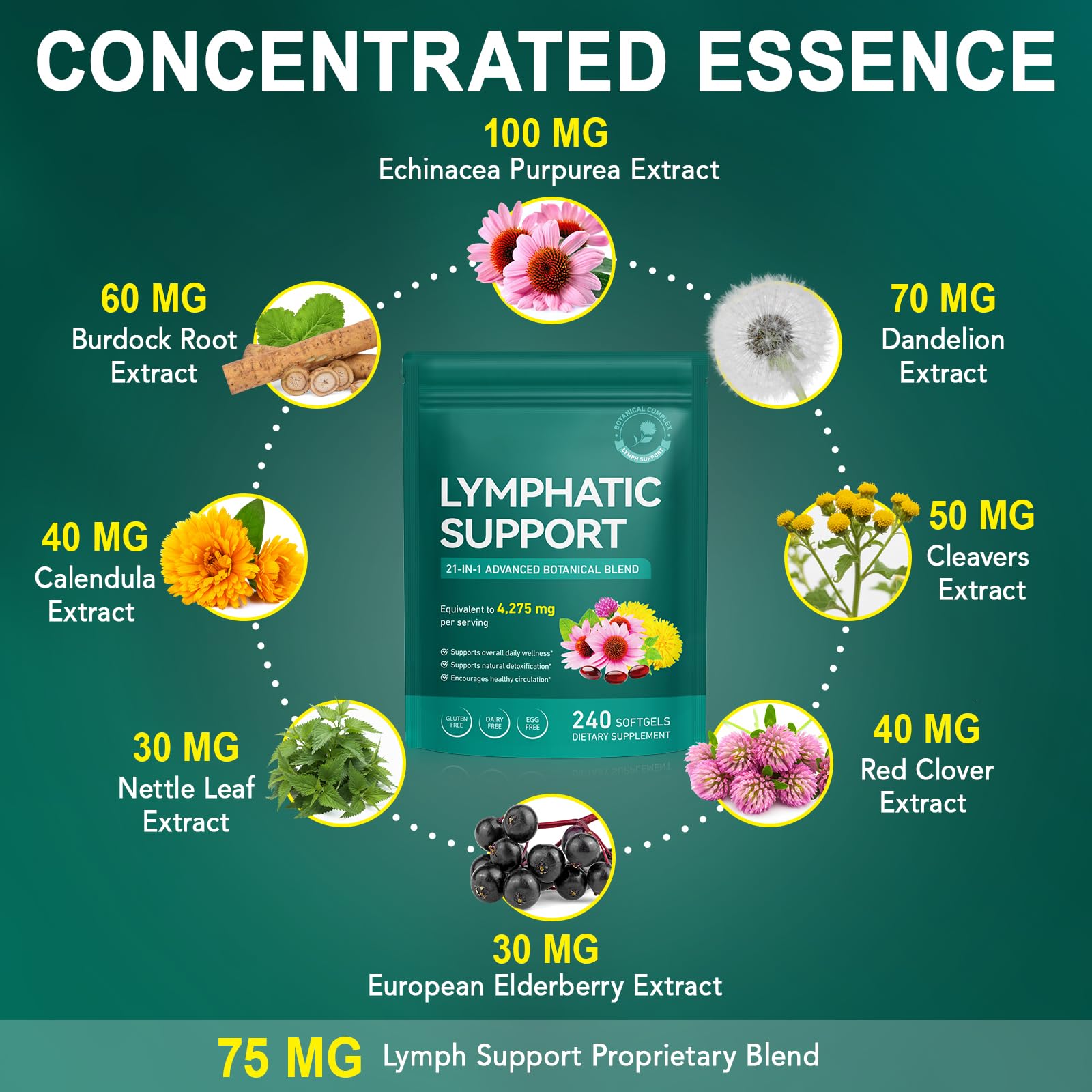 DLOMFVFQ Echinacea softgels showing packaging details