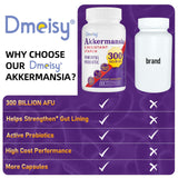 Dmeisy Akkermansia Probiotic Supplement 300 Billion AFU capsules on a table