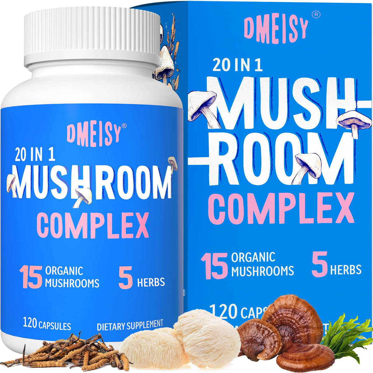 Dmeisy Mushroom Supplement bottle front view