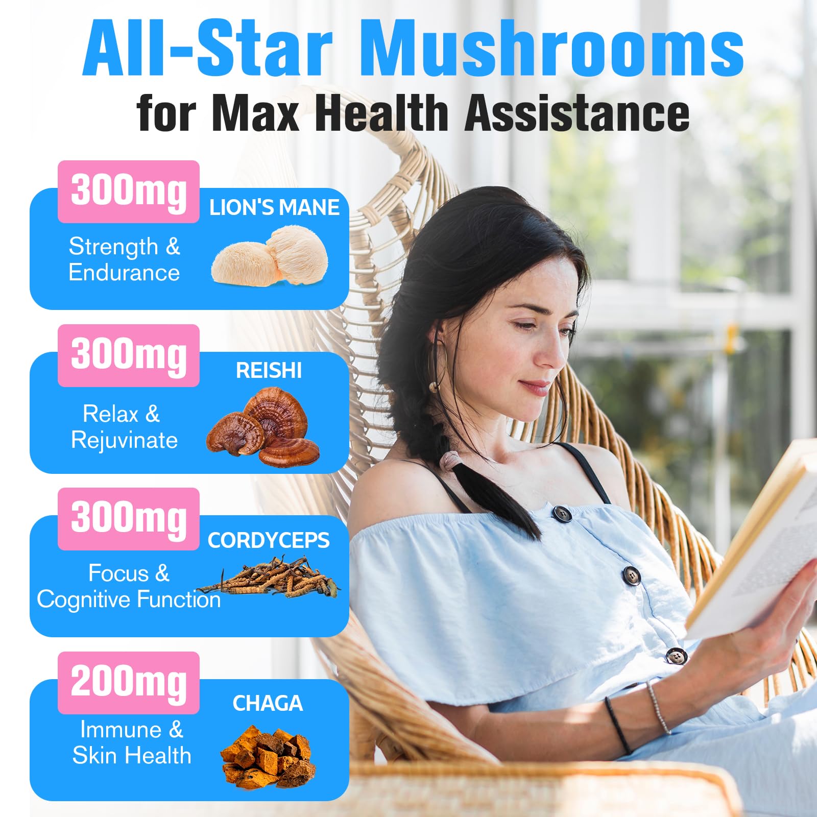 Dmeisy Mushroom Supplement label details