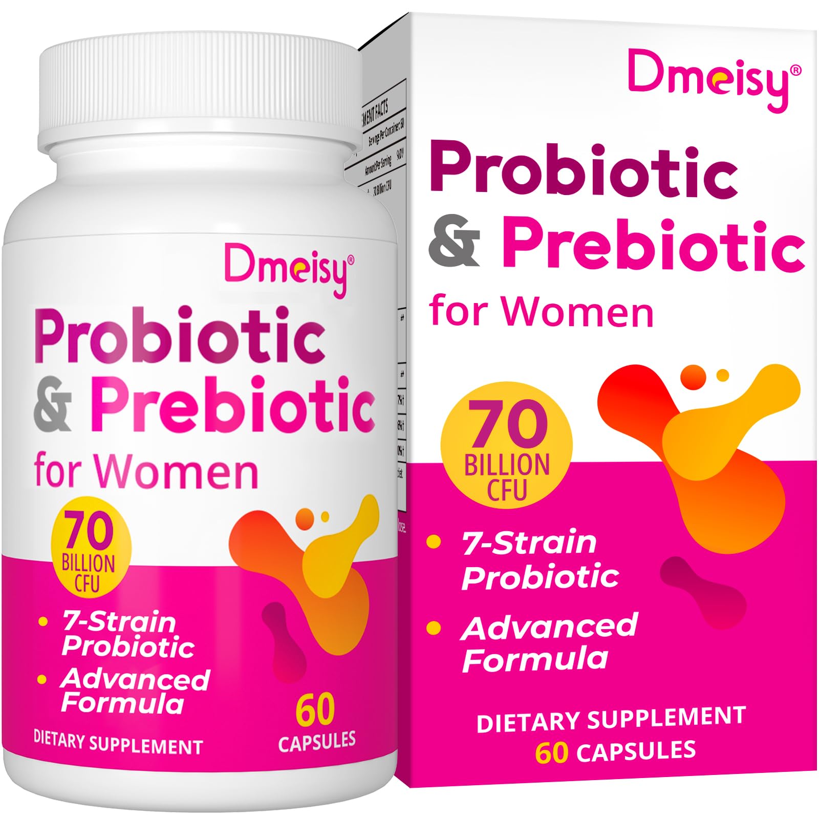 Dmeisy Women's Probiotics 70 Billion CFUs front view