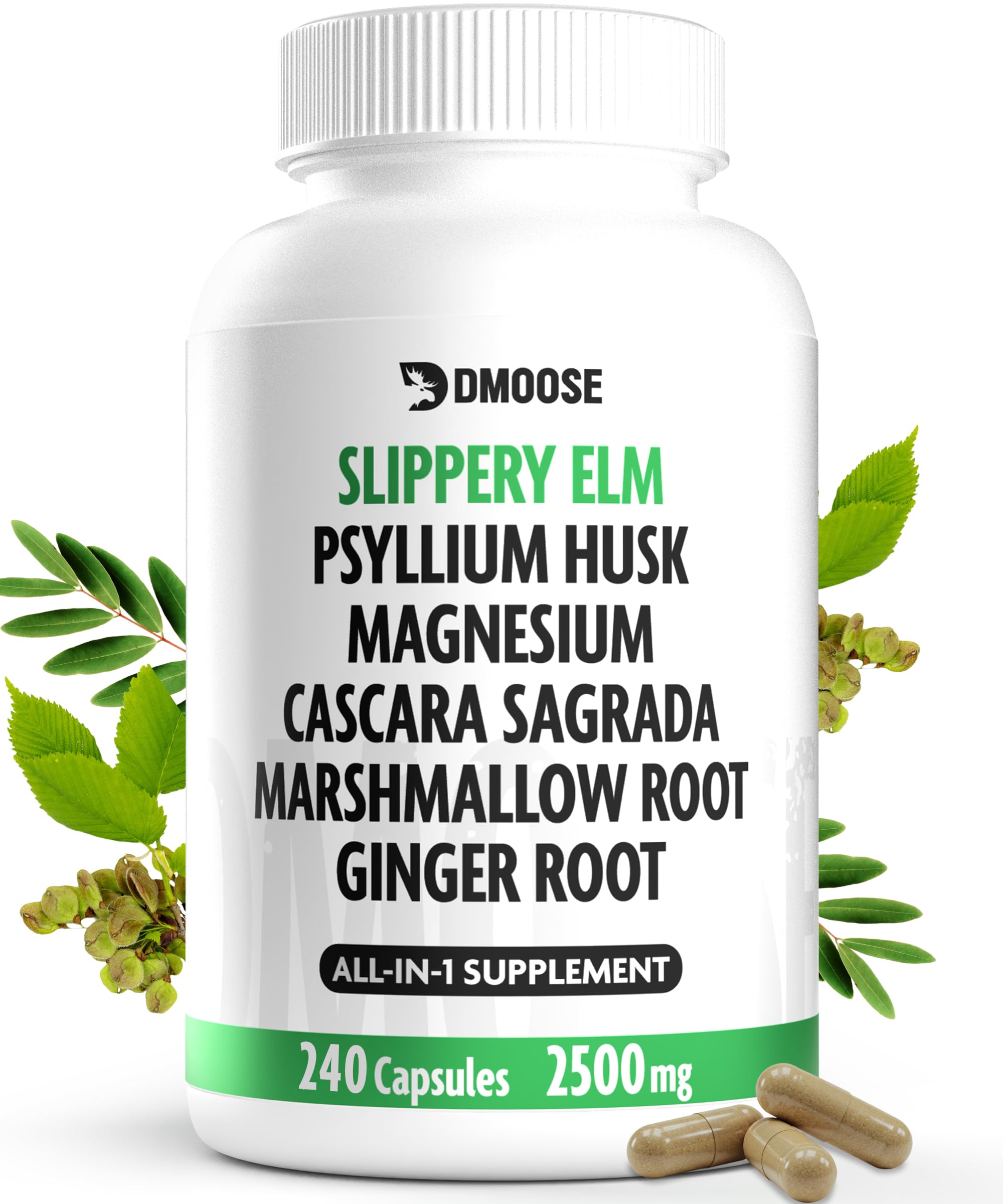 DMoose Fitness Slippery Elm Capsules front view