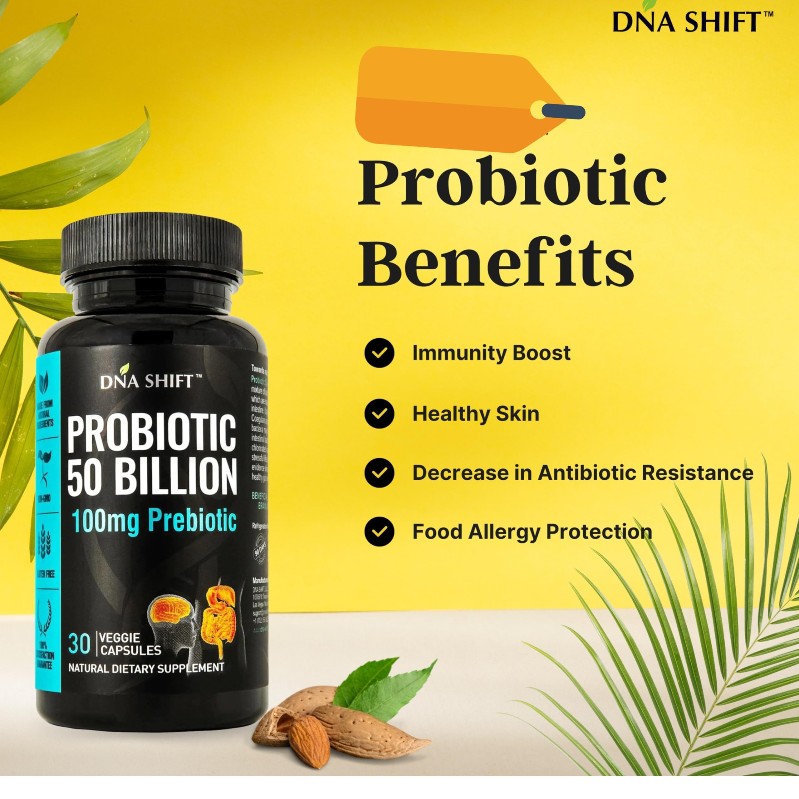 DNA SHIFT Probiotic Acidophilus Supplement capsule close-up