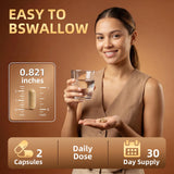 DNOUHN capsules next to a glass of water