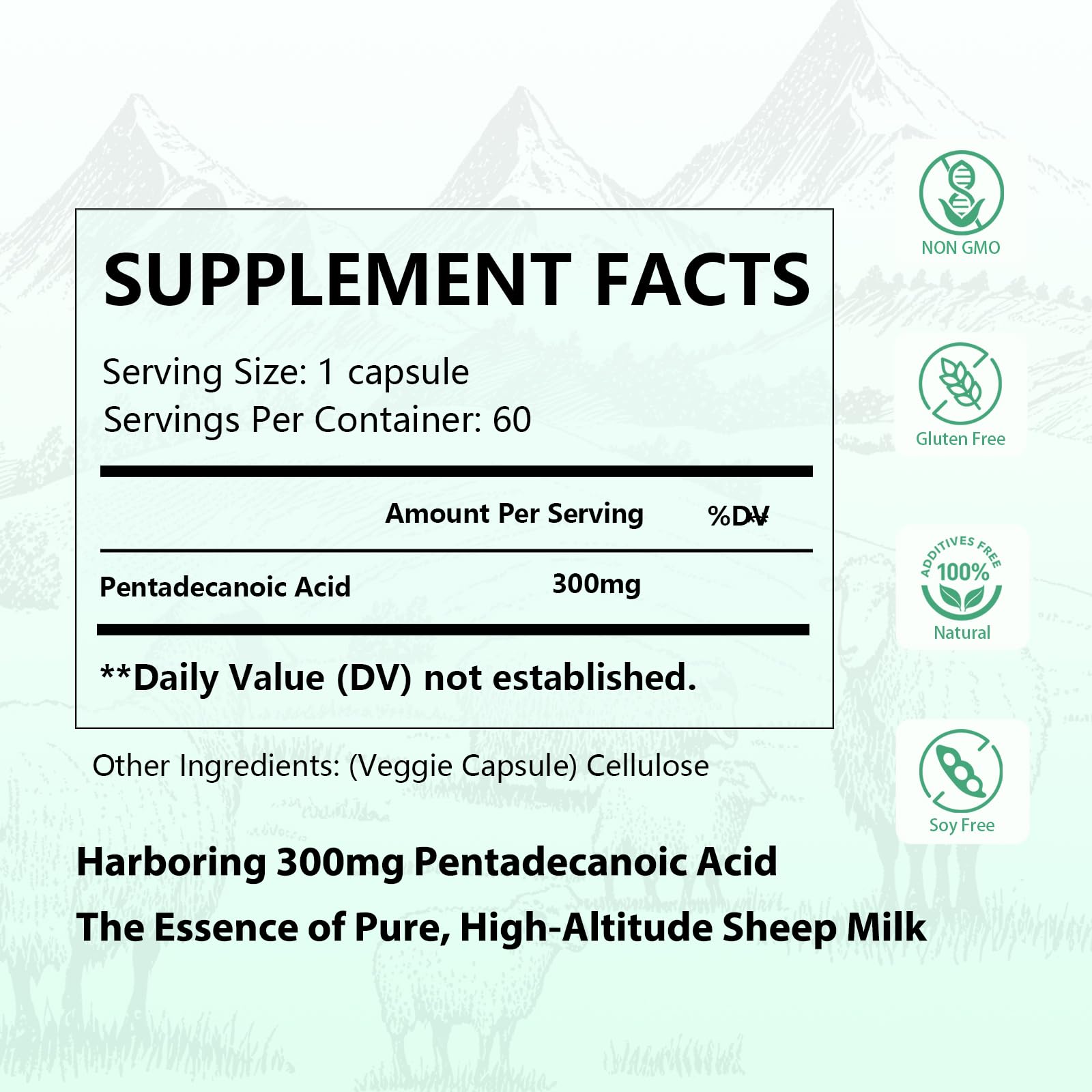 DNOUHN Pentadecanoic Acid Omega-3 Supplement side view