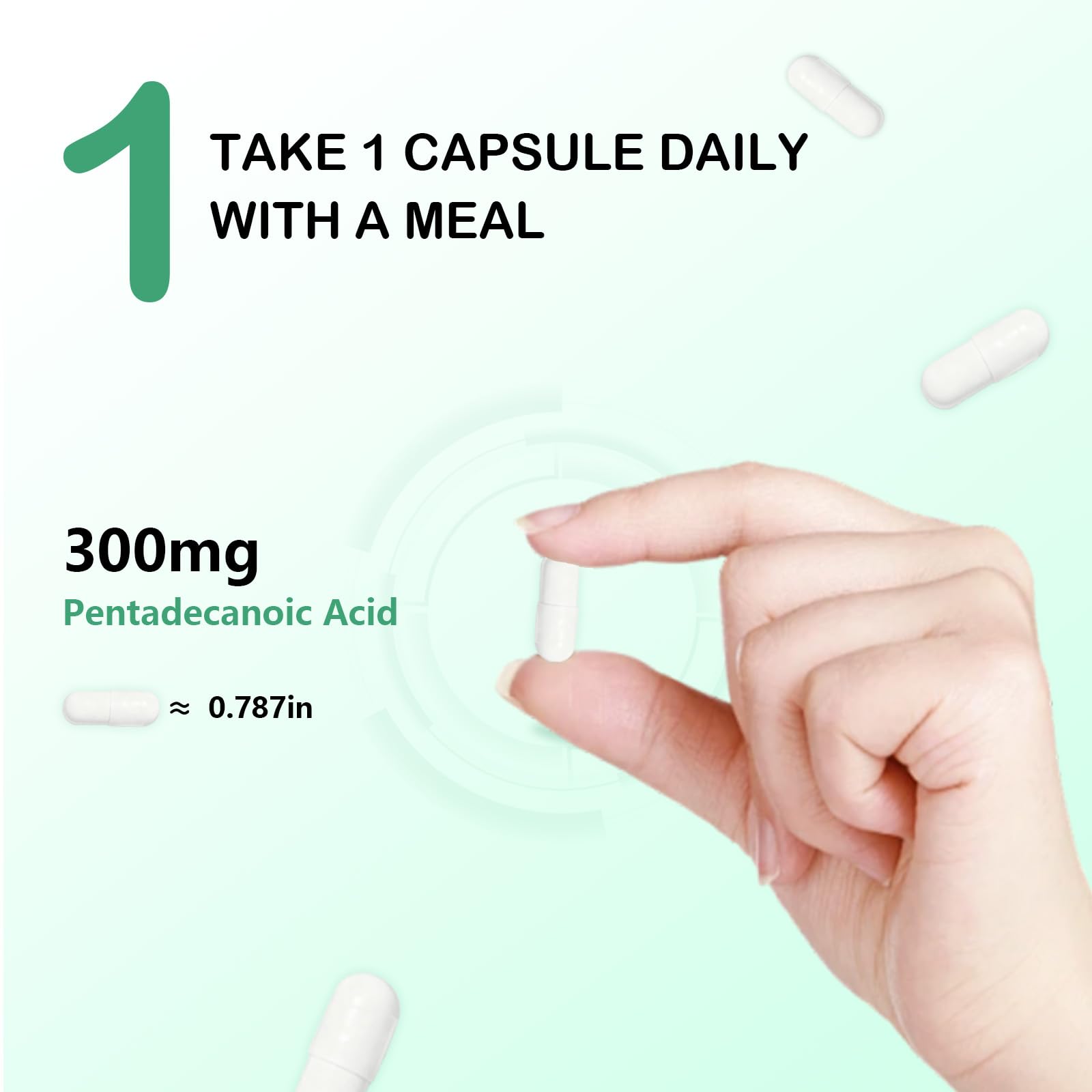 DNOUHN Pentadecanoic Acid Omega-3 Supplement with natural background