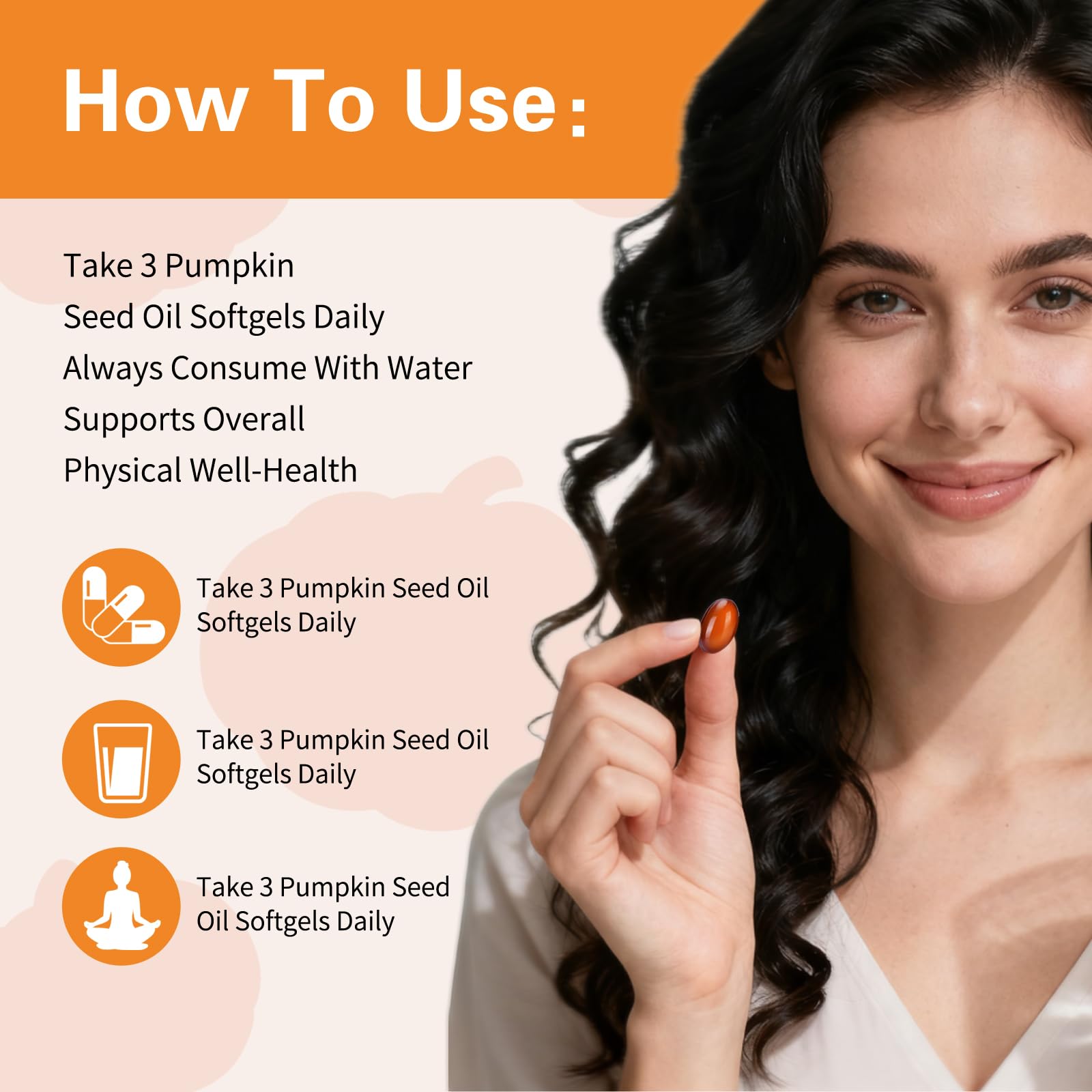 DNOUHN Pumpkin Seed Oil & Saw Palmetto Softgels on a wooden table