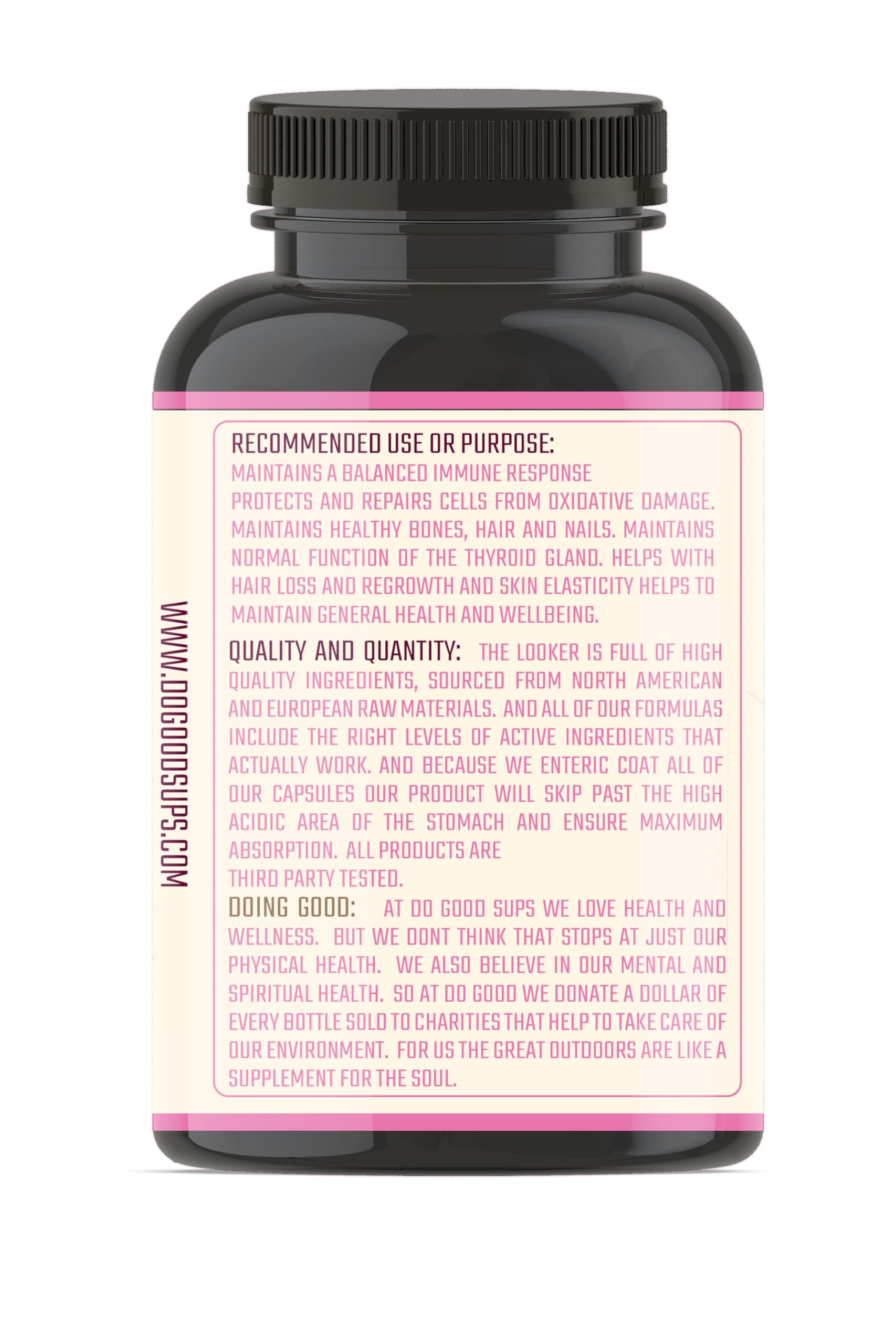 Do Good Sups Skin Supplement on a wooden table