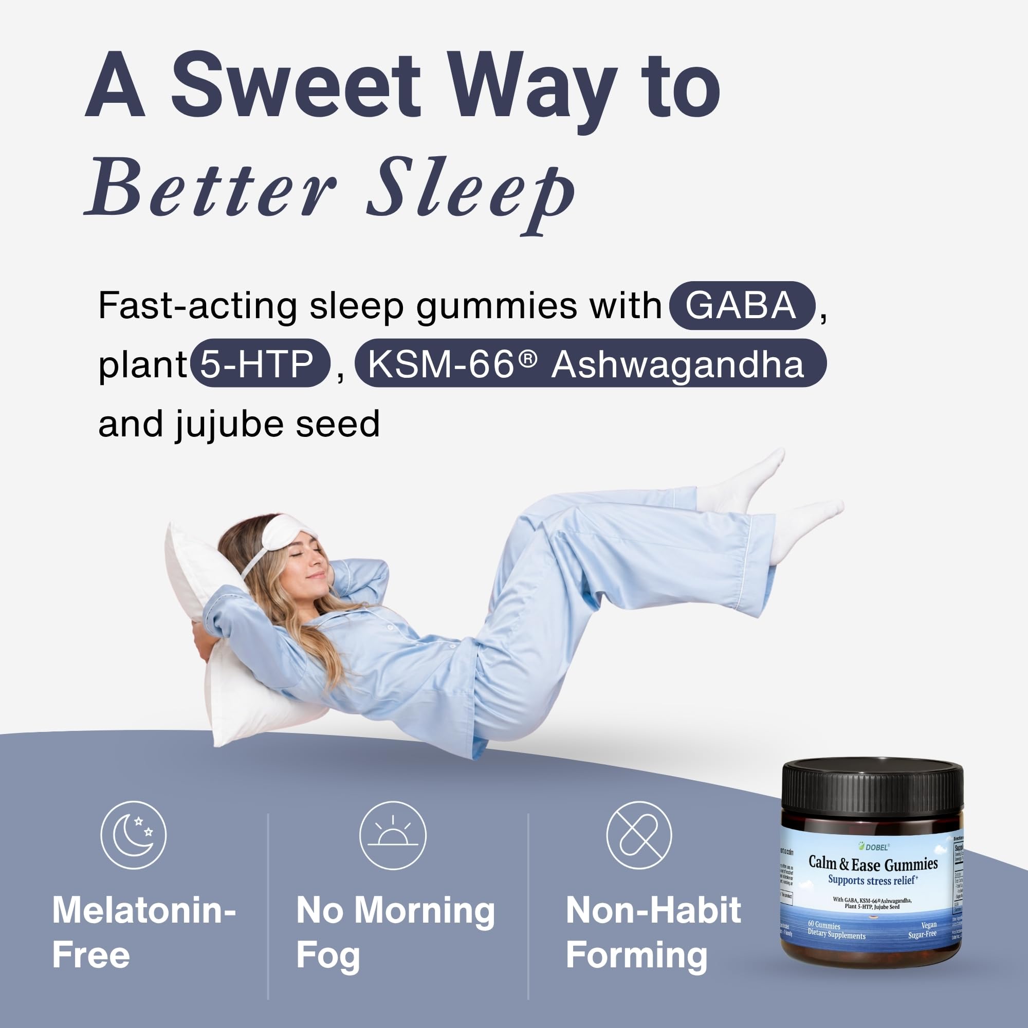 Dobel USA Calm & Sleep Gummies side view showing packaging