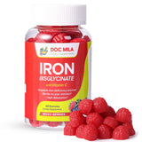 Doc Mila Iron Bisglycinate Gummies front view with packaging