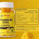 Doc Mila Vitamin B2 Gummies back view showing nutritional information