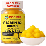 Doc Mila Vitamin B2 Gummies front view with pineapple flavour