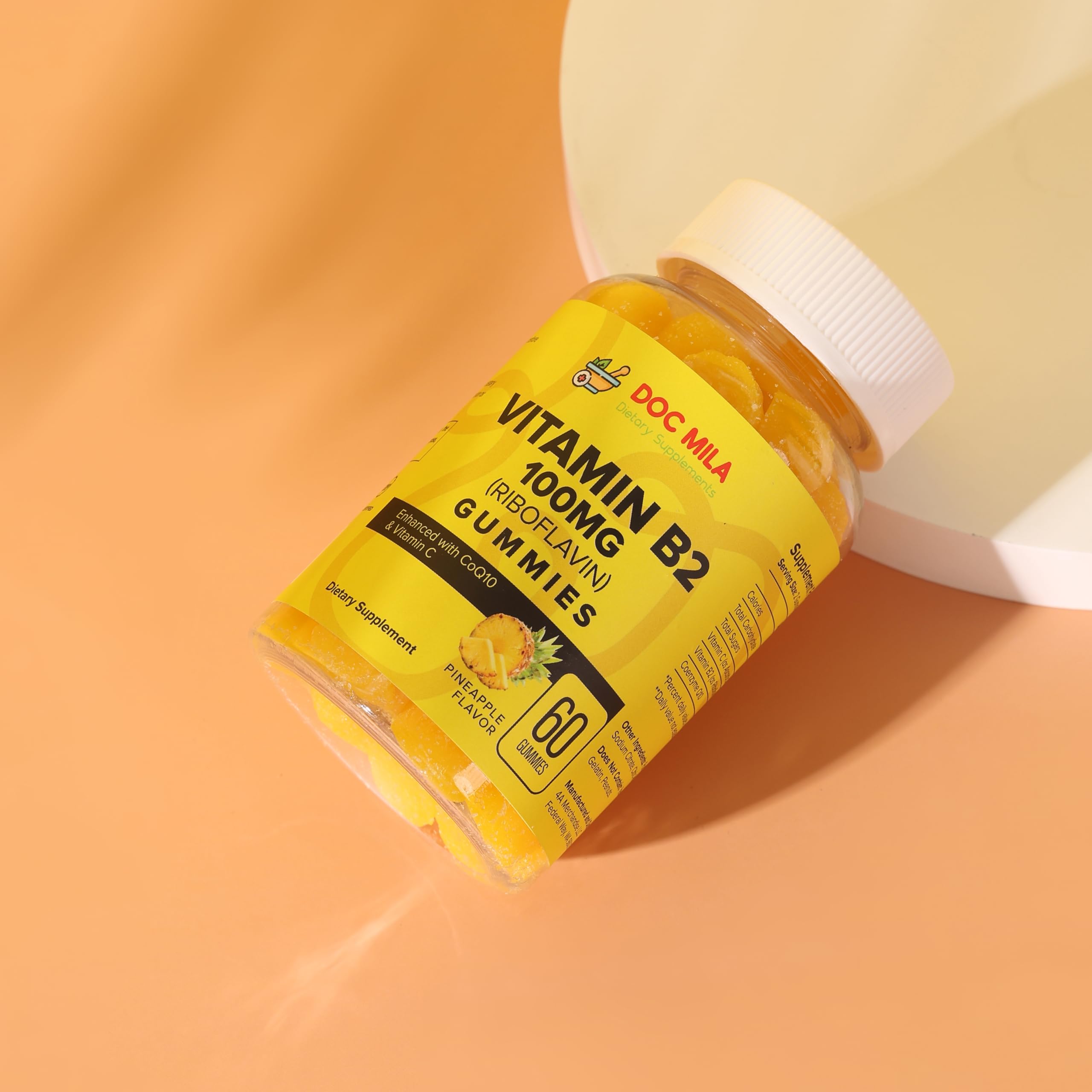 Doc Mila Vitamin B2 Gummies packaging with 30 servings