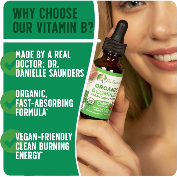Doctor Danielle B-Complex Vegan Drops 18g Cherry Lemonade in lifestyle setting