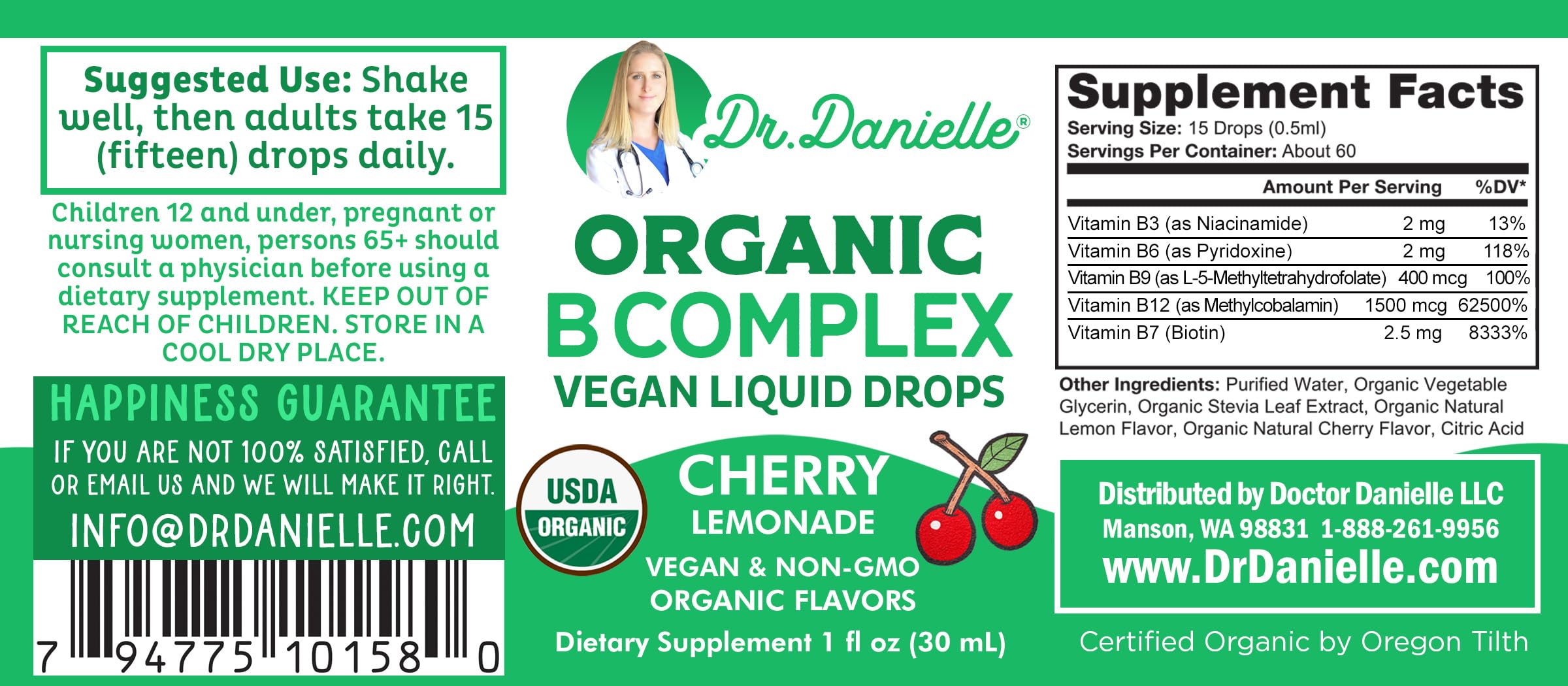 Doctor Danielle B-Complex Vegan Drops 18g Cherry Lemonade packaging