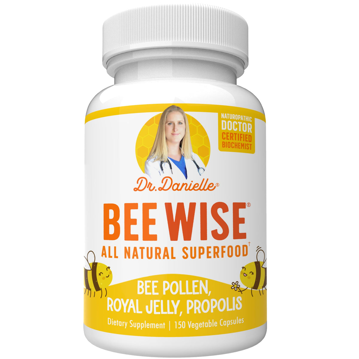 Doctor Danielle Bee Wise Royal Jelly Supplement front view