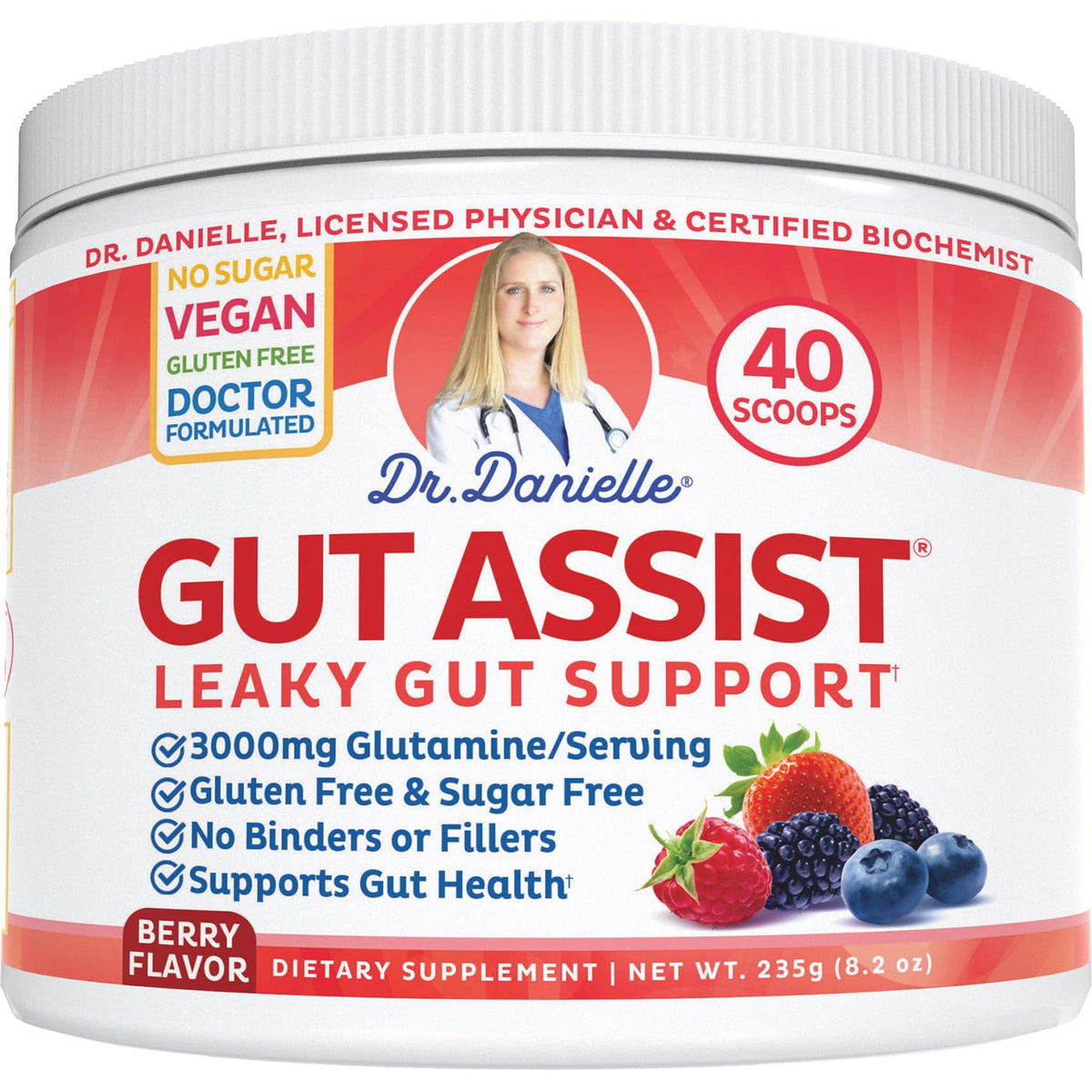 Doctor Danielle Gut Assist L-Glutamine Powder front view