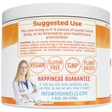 Doctor Danielle Gut Assist L-Glutamine powder in a glass