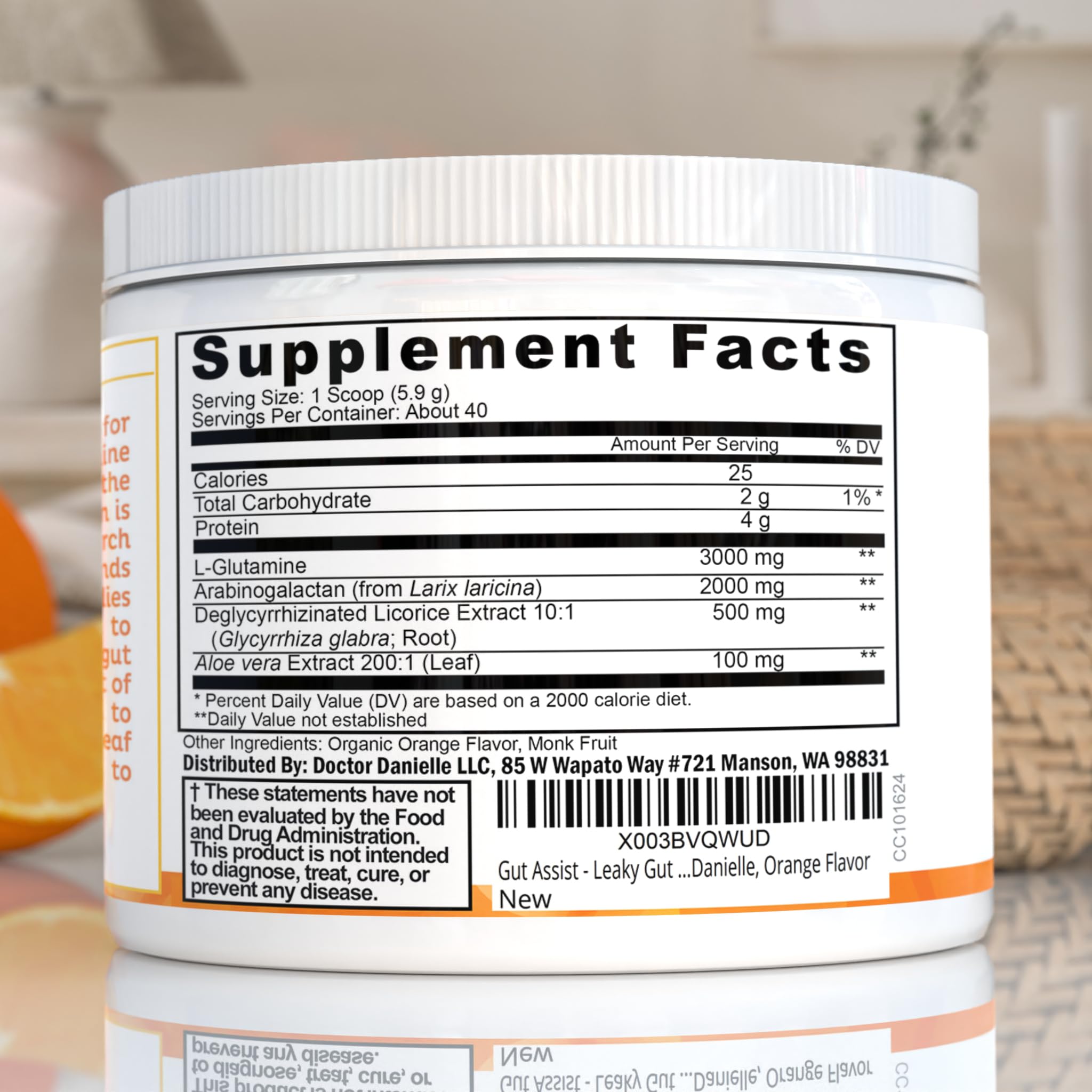 Doctor Danielle Gut Assist L-Glutamine powder lifestyle scene