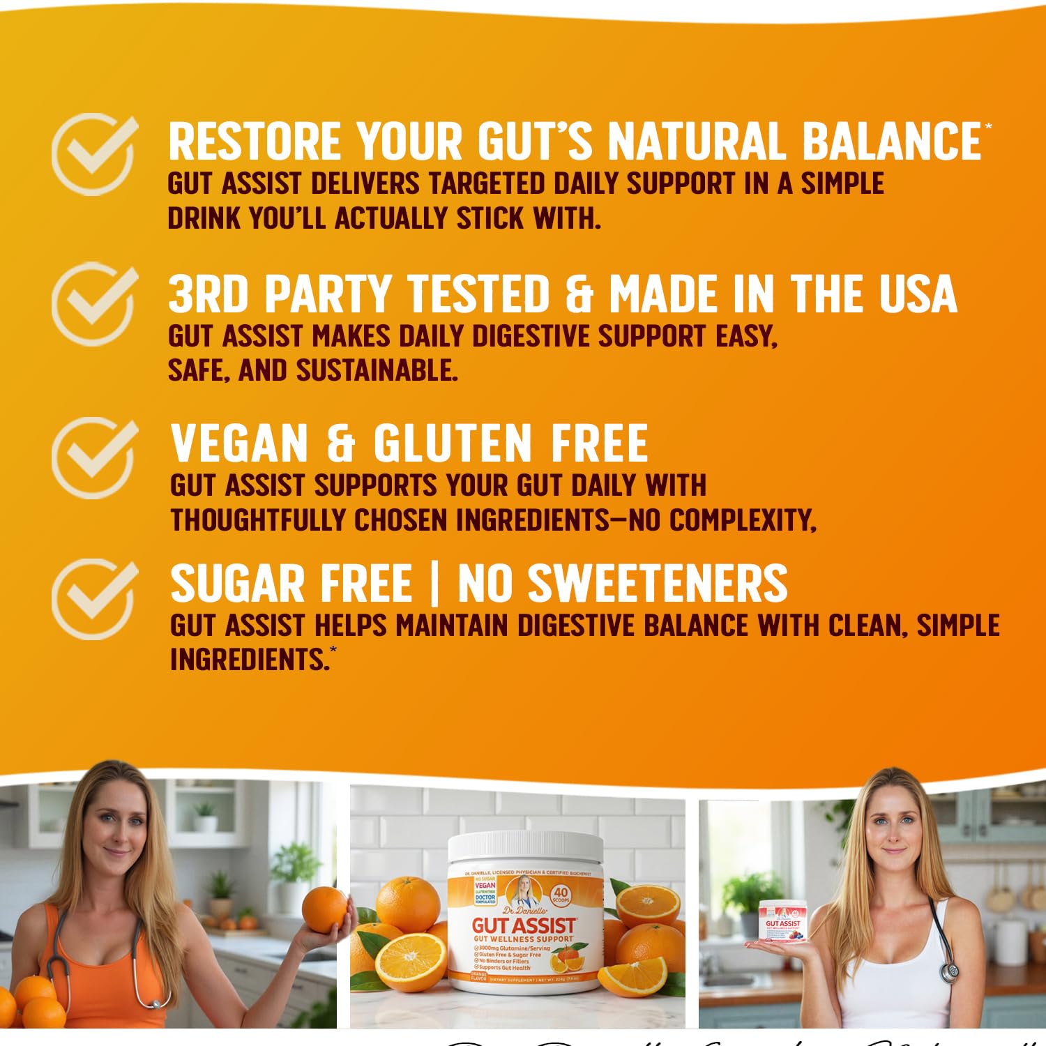 Doctor Danielle Gut Assist L-Glutamine powder packaging