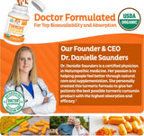 Doctor Danielle Organic Turmeric Curcumin Capsules on wooden table