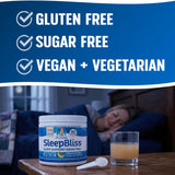 Doctor Danielle Sleep Supplement Drink Mix in a glass with water