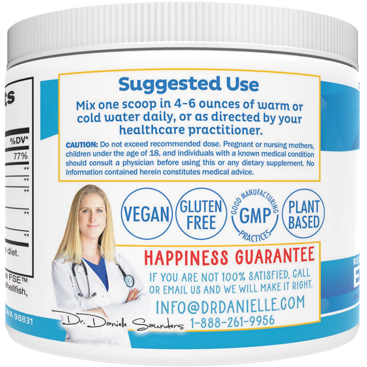 Doctor Danielle Zenbliss Magnesium daily wellness Drink Mix nutritional information