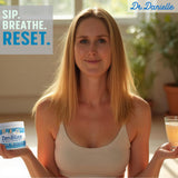 Doctor Danielle Zenbliss Magnesium daily wellness Drink Mix powder in a glass